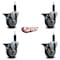 Service Caster 4'' Thermoplastic Rubber Swivel 1'' Expanding Stem Caster Set with Brake, 4PK SCC-EX20S414-TPRB-PLB-1-4 - alternate 2